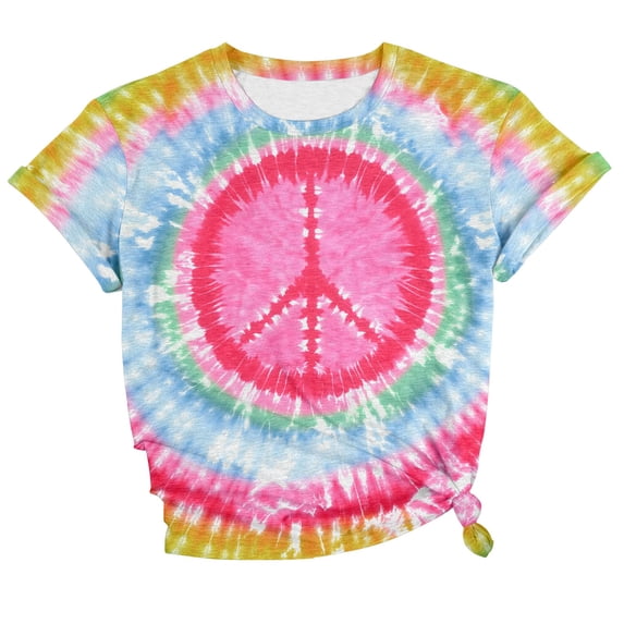 CONZONE Womens Summer T-Shirts Short Sleeve T Shirts for Women Casual Crew Neck Tie Dye Lightweight Tees Soft Cozy Dailywear