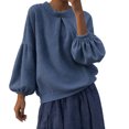 thumbnail image 1 of CONZONE Womens Sweatshirts Puff Sleeve Knit Tops for Women Fall Winter Pullover Clothes, 1 of 4