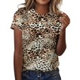 thumbnail image 1 of CONZONE Womens T-Shirts Short Sleeve T-Shirts for Women Trendy Leopard Graphic Soft Loose Fit 2026 Fashion Tops for Lady, 1 of 4