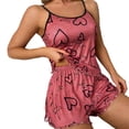 thumbnail image 1 of CONZONE Womens Valentines Pajamas Set 2 Peice Pjs Set for Women Valentine's Day Love Heart Graphic Sleeveless Sexy Sleepwear Tops Shorts Cozy Homewear Loungewear Sets, 1 of 4
