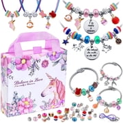 COO&KOO Charm Bracelet Making Kit, Unicorn Girls Toys Ages 8-11, Gifts for 6 7 8 9 10 11 12 Year Old Girl Birthday Gift, Arts and Crafts Kit for Kids Ages 6-8, Jewelry Making Kit for Kids Girls
