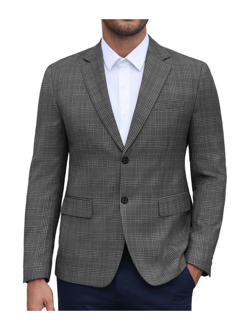 COOFANDY Mens Plaid Sport Coats, Two Button Lightweight Casual Blazer ...