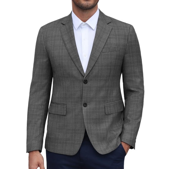 COOFANDY Mens Plaid Sport Coats, Two Button Lightweight Casual Blazer Stylish Suit Jacket for Daily Wedding