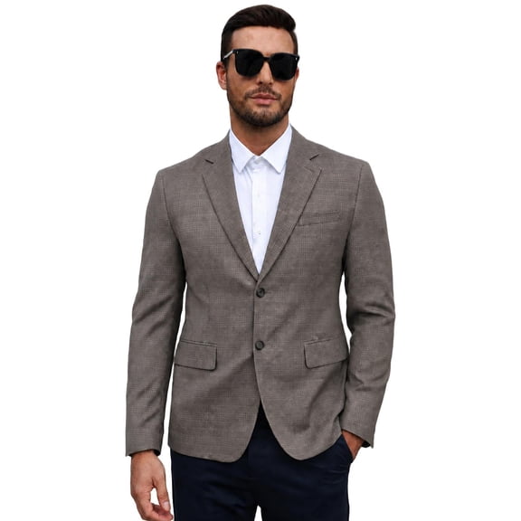 COOFANDY Mens Plaid Sport Coats, Two Button Lightweight Casual Blazer Stylish Suit Jacket for Daily Wedding