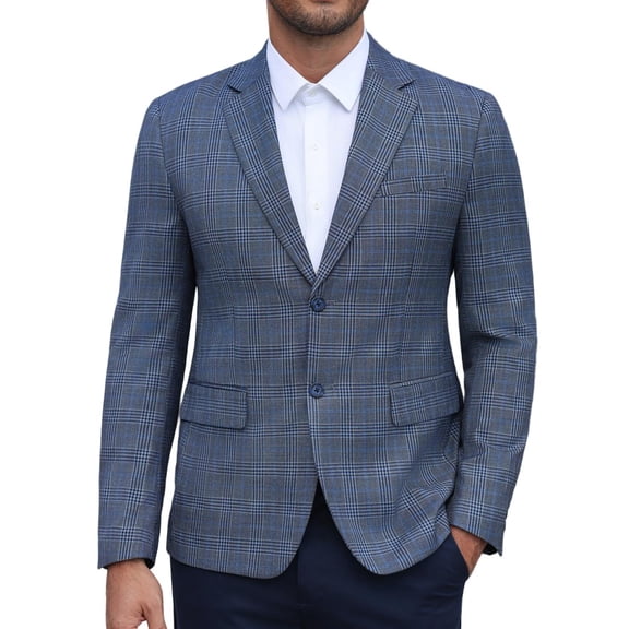 COOFADNY Men's Plaid Suits Business Casual Blazer Two Buttons Slim Fit for Formal Wedding Prom Office Party