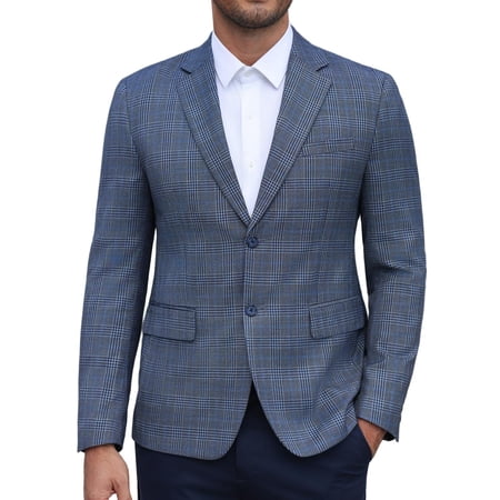 Coofandy Mens Plaid Sport Coats, Two Button Lightweight Casual Blazer Stylish Suit Jacket for Daily Wedding