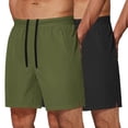 thumbnail image 1 of COOFANDY 2 Pack Mens Athletic Running Shorts 7'' Gym Workout Shorts Lightweight Drawstring Training Shorts with Zipper Pockets, 1 of 6