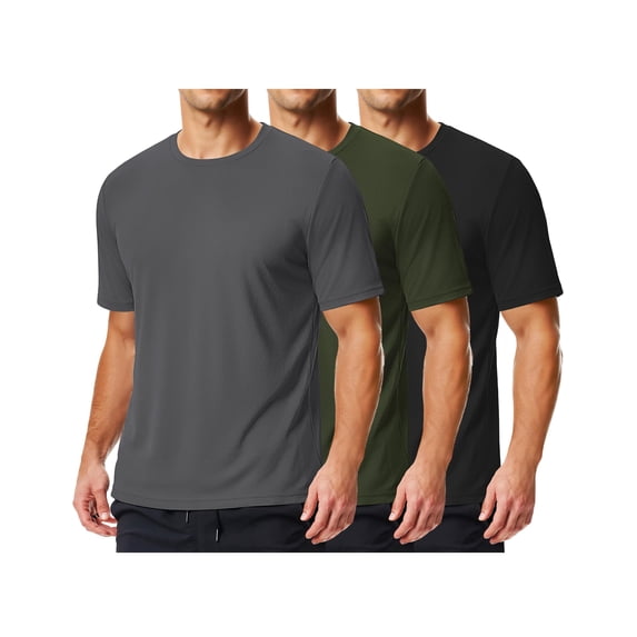 COOFANDY 3 Pack Men' Athletic T-Shirts Short Sleeve - Quick Dry Moisture Wicking Workout Shirts for Running