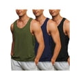 thumbnail image 1 of Coshow 3 Pack Men's Casual Tank Tops Cotton O-neck Lightweight Comfort sleeveless T-Shirts, 1 of 5