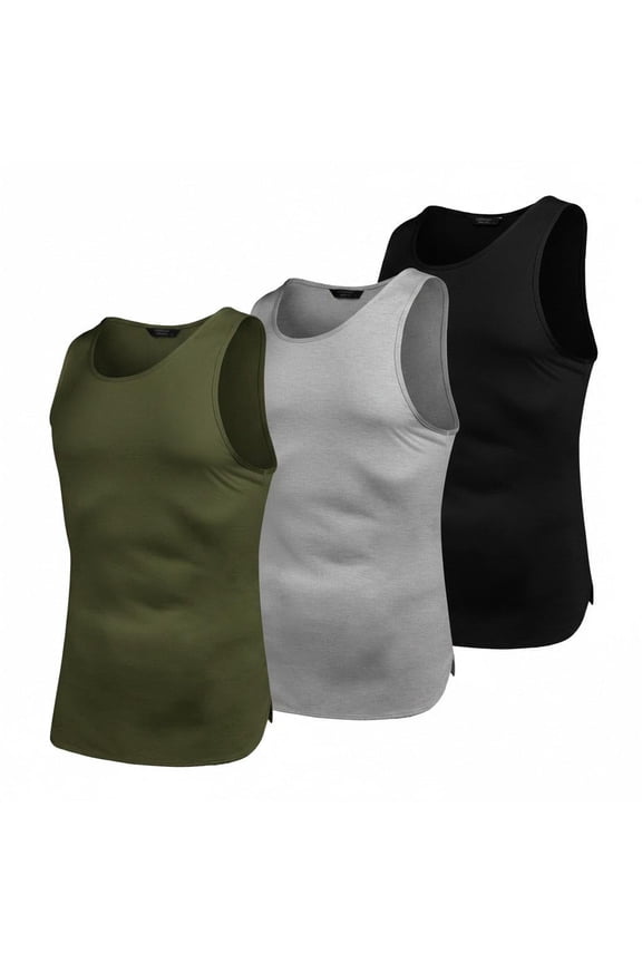 3 Pack Men's Gym Tank Tops Workout Sleeveless T-Shirts Athletic Muscle Tank Training Bodybuilding Shirts