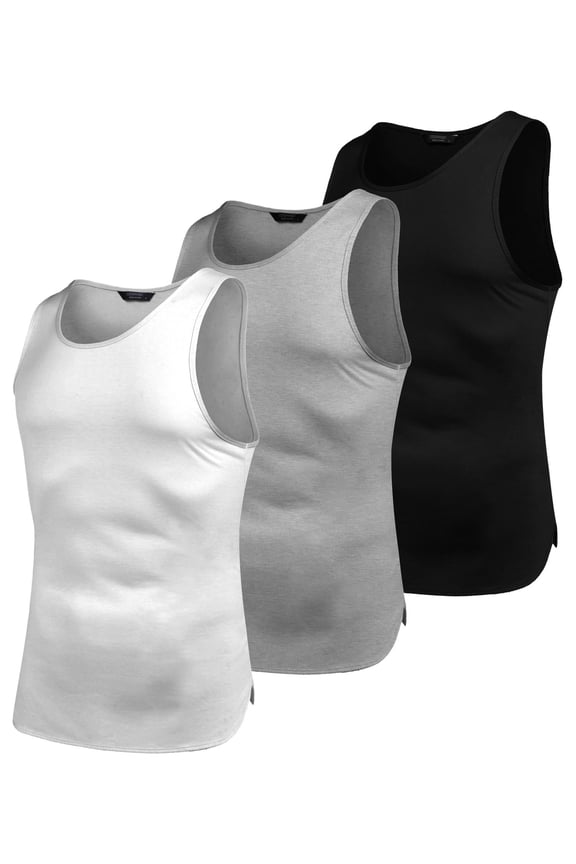 3 Pack Men's Gym Tank Tops Workout Sleeveless T-Shirts Athletic Muscle Tank Training Bodybuilding Shirts