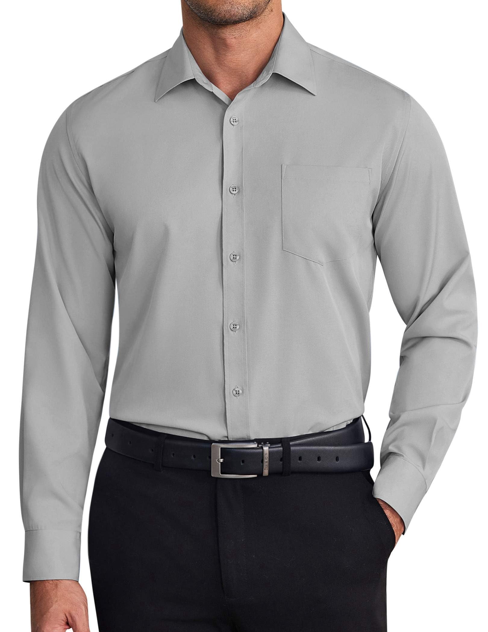 COOFANDY Big and Tall Dress Shirts for Men Long Sleeve Button Down ...
