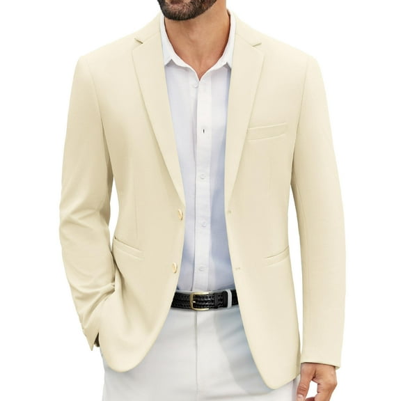 COOFANDY Men's Casual Blazer Jacket Slim Fit Beige Sports Coat Business Suit Jackets