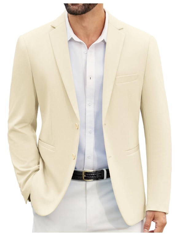 Mens Plaid Blazer Casual Sports Coat Stylish Sports Jackets Notch Lapel Knit Suit Jacket