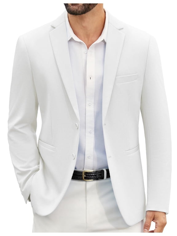 Men's Wedding Blazer Jacket Slim Fit Suit Jacket Two Buttons Lightweight Sports Coats