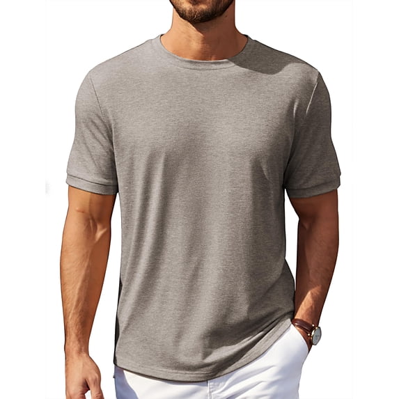 COOFANDY Black T Shirts for Men Summer Basic Short Sleeve Tees Crewneck Plain Casual T Shirts