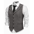 thumbnail image 1 of COOFANDY Black Vests Men Slim Fit Waistcoat Vest Notch Lapel Dressy Suit Vests, 1 of 6