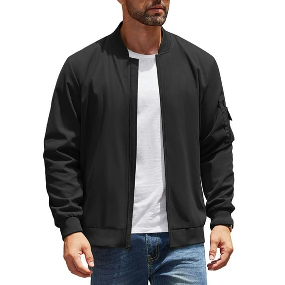COOFANDY Bomber Jacket Men Windbreaker jackets lightweight Casual Fashion Softshell Jackets Full Zip