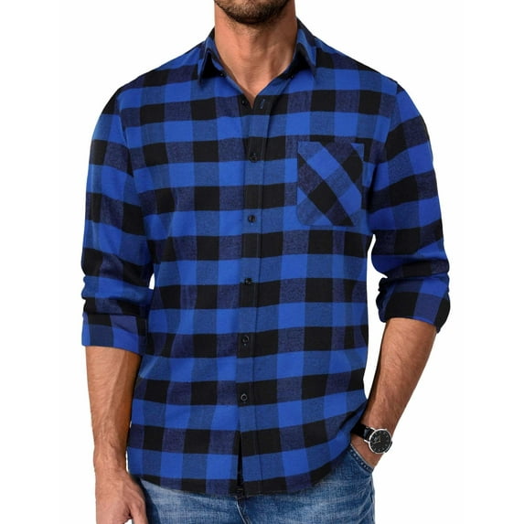 COOFANDY Casual Shirts for Men Long Sleeve Untucked Shirt Button Down Collar No Tuck Shirts for Men