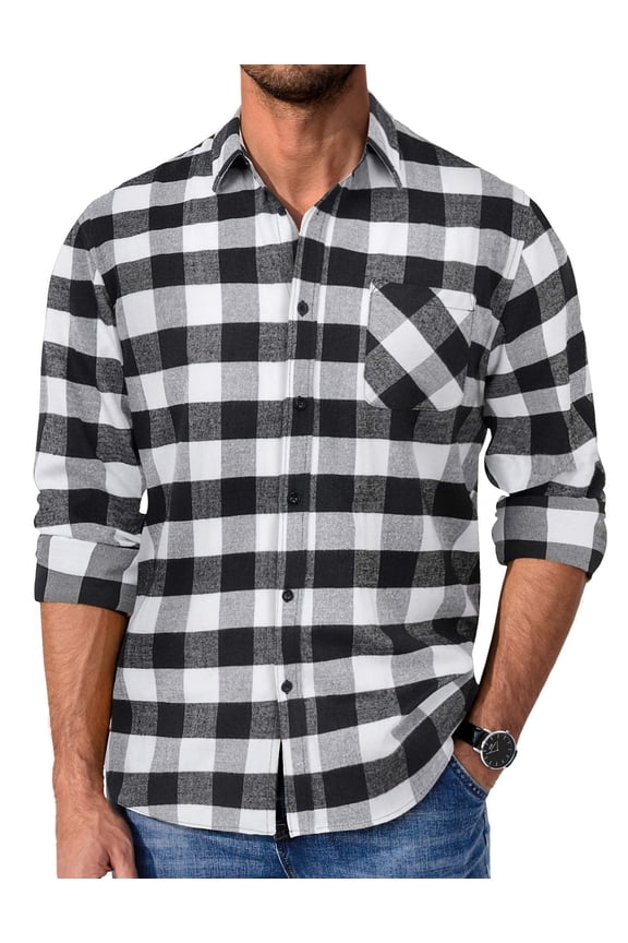 Casual Shirts for Men Long Sleeve Untucked Shirt Button Down Collar No Tuck Shirts for Men