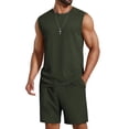 thumbnail image 1 of COOFANDY Casual Short Sets Men' 2 Piece Outfits Sleeveless T-Shirt and Shorts Set Summer Lightweight Knit Set, 1 of 6