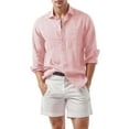 thumbnail image 1 of Coshow Cotton Shirts for Men Summer Long Sleeve Button Down Shirts Casual Stylish Beach Shirts, 1 of 8