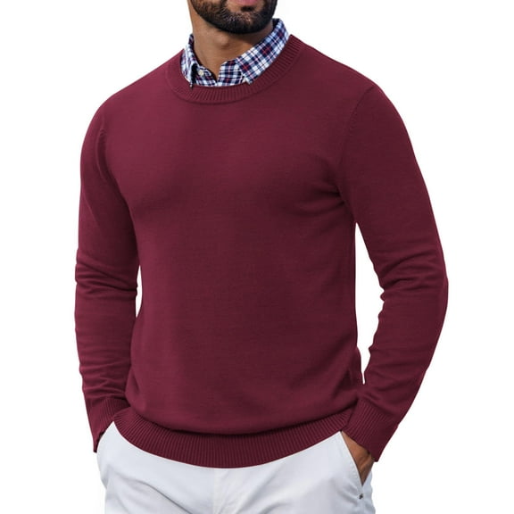 COOFANDY Men Winter Sweaters Long Sleeve Wool Sweater Light Weight Sweater Fashion Pullover