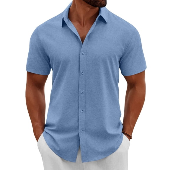 COOFANDY Cruise Shirt for Men Beach Vacation Clothes Short Sleeve Button Down Shirt