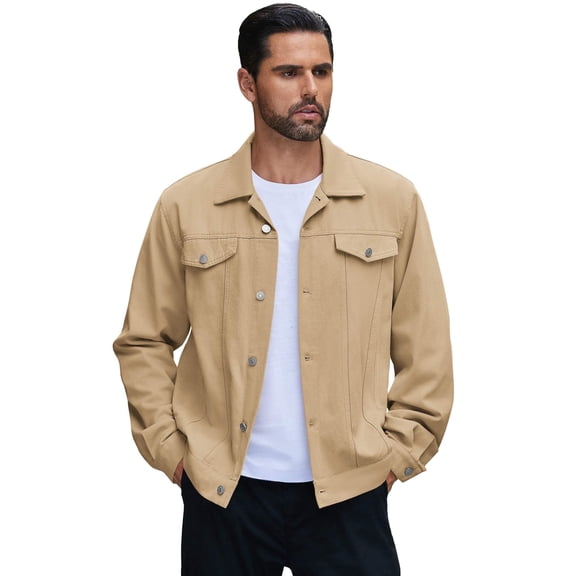 COOFANDY Men's Cotton Denim Jacket Lightweight Trucker Western Jackets Casual Fashion Jean Coat