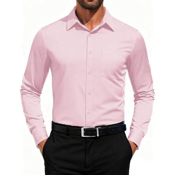 COOFANDY Dress Shirt for Men Button Up Shirts Summer Textured Suit Wedding Shirts Regular Fit