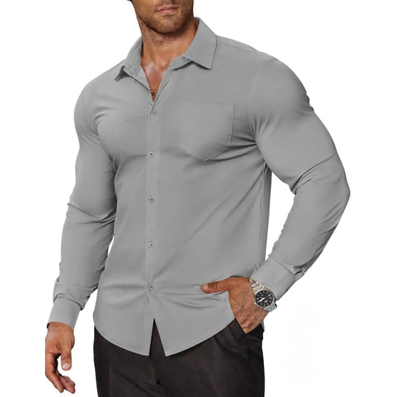 COOFANDY Dress Shirts for Men Muscle Fit Shirts for Men Wrinkle Free Dress Shirts