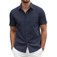 thumbnail image 1 of COOFANDY Dress Shirts for Men Summer Short Sleeve Light Weight Collared Formal Business Meeting Shirts with Pocket, 1 of 6