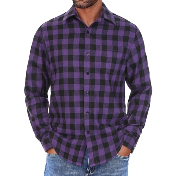 COOFANDY Flannel Shirts for Men Long Sleeve Button Up Shirt with Pocket Untucked Shirts for Men