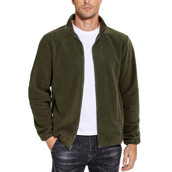 COOFANDY Men's Soft Polar Fleece Jacket Lightweight Full Zip Jackets Casual Outdoor Warm Jackets Coats with Pockets