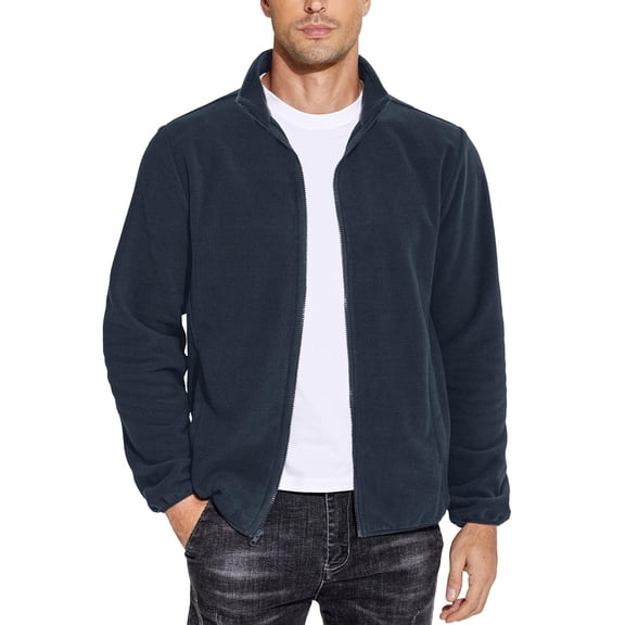 COOFANDY Men's Soft Polar Fleece Jacket Lightweight Full Zip Jackets Casual Outdoor Warm Jackets Coats with Pockets