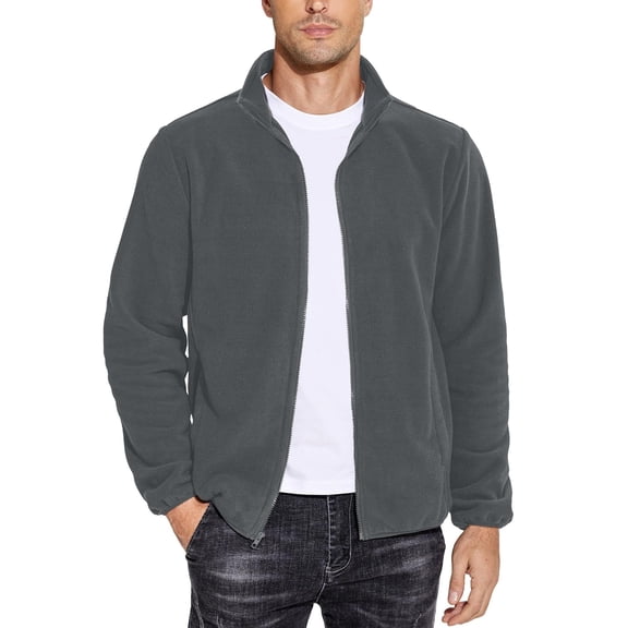 COOFANDY Men's Soft Polar Fleece Jacket Lightweight Full Zip Jackets Casual Outdoor Warm Jackets Coats with Pockets