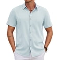 thumbnail image 1 of COOFANDY Linen Shirts for Men Short Sleeve Button Up Shirts Tropical Hawaiian Beachwear, 1 of 6