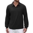 thumbnail image 1 of COOFANDY Long Sleeve Polo Shirts for Men Knit Polo Sweater Lightweight Ribbed Pullover Sweater for Men Casual Collared Shirts for Daily Life, Business and Sports in Autumn and Winter, 1 of 7