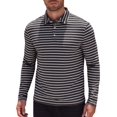 thumbnail image 1 of COOFANDY Long Sleeve Rugby Polo Shirts for Men, Sports Striped Regular Moisture Wicking Dry Fit Golf Shirt, Sizes S-2XL, 1 of 8