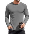 thumbnail image 1 of COOFANDY Long Sleeve Shirts for Men Thermal Underwear Slimming Crewneck Sweater Base Layers Knitted Pullover Fall Outfits, 1 of 6