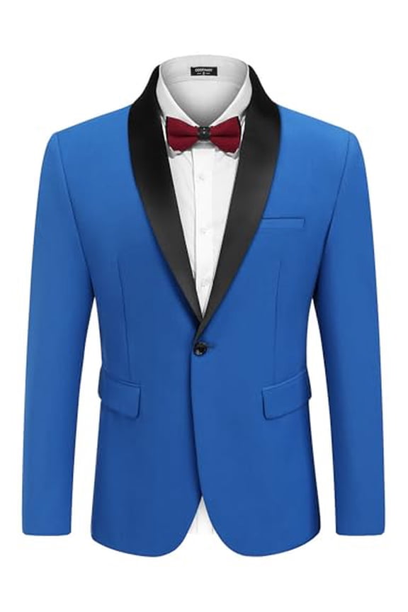 MENS TUXEDO JACKET WEDDING SUIT JACKET SLIM FIT BLAZER - M - ROYAL BLUE