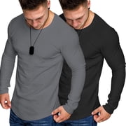 COOFANDY Men Muscle T Shirt Fit Lightweight Cotton Fall Tee Big Tall Hipster