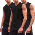 thumbnail image 1 of COOFANDY Men 3 Pack Gym Tank Tops V Neck Sleeveless Muscle Tee Fitness Bodybuilding T-Shirts Slim Fit Black, 1 of 6