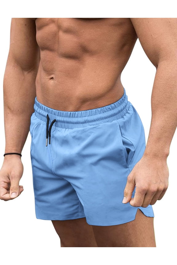 Men Bathing Suit Swimwear Square Leg Chubbies Sexy Elastic Board Short