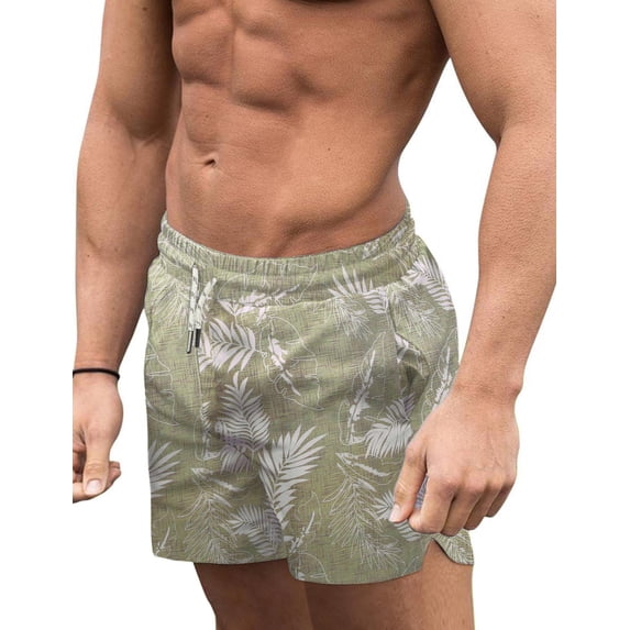 COOFANDY Men Bathing Suit Swimwear Square Leg Chubbies Sexy Elastic Board Short