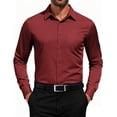 thumbnail image 1 of COOFANDY Men Button Down Dress Shirts Long Sleeve Formal Shirt Untucked Polyester Shirt, 1 of 6