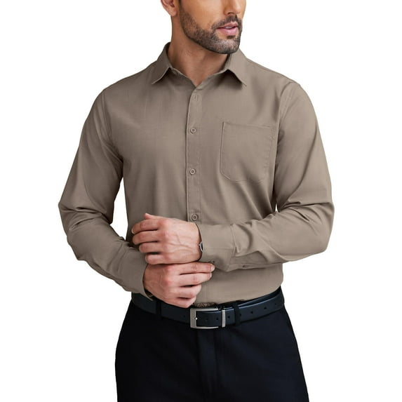 COOFANDY Men Button Down Long Sleeve Shirts Regular Fit Suit Shirt Business Dress Shirts Men