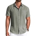 thumbnail image 1 of COOFANDY Men' Button Down Shirts Short Sleeve Casual Shirt Summer Beach Textured Shirts, 1 of 6