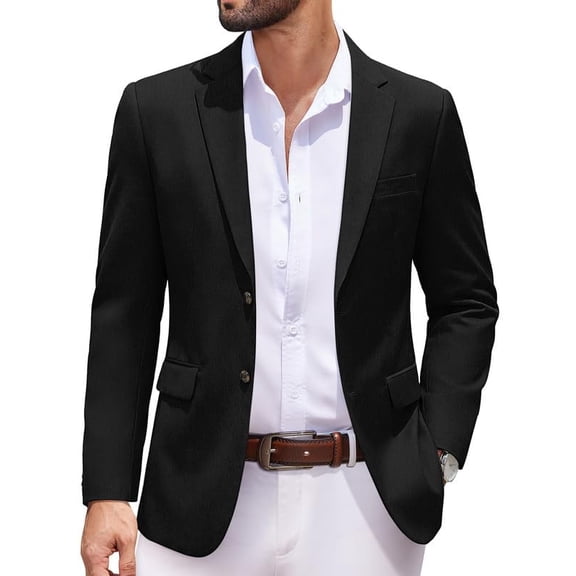 COOFANDY Men' Casual Blazer Slim Fit Sport Coat Lightweight Two Button Linen Suit Jacket