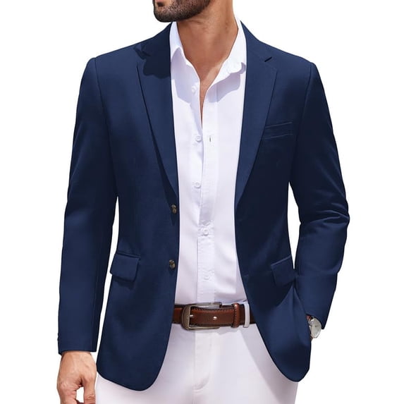 COOFANDY Men' Casual Blazer Sport Coats Lightweight Big and Tall Suit Jackets Two Button Linen Business Blazer